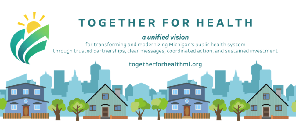 A graphic displaying the Together for Health logo and an overview of the Together for Health campaign.